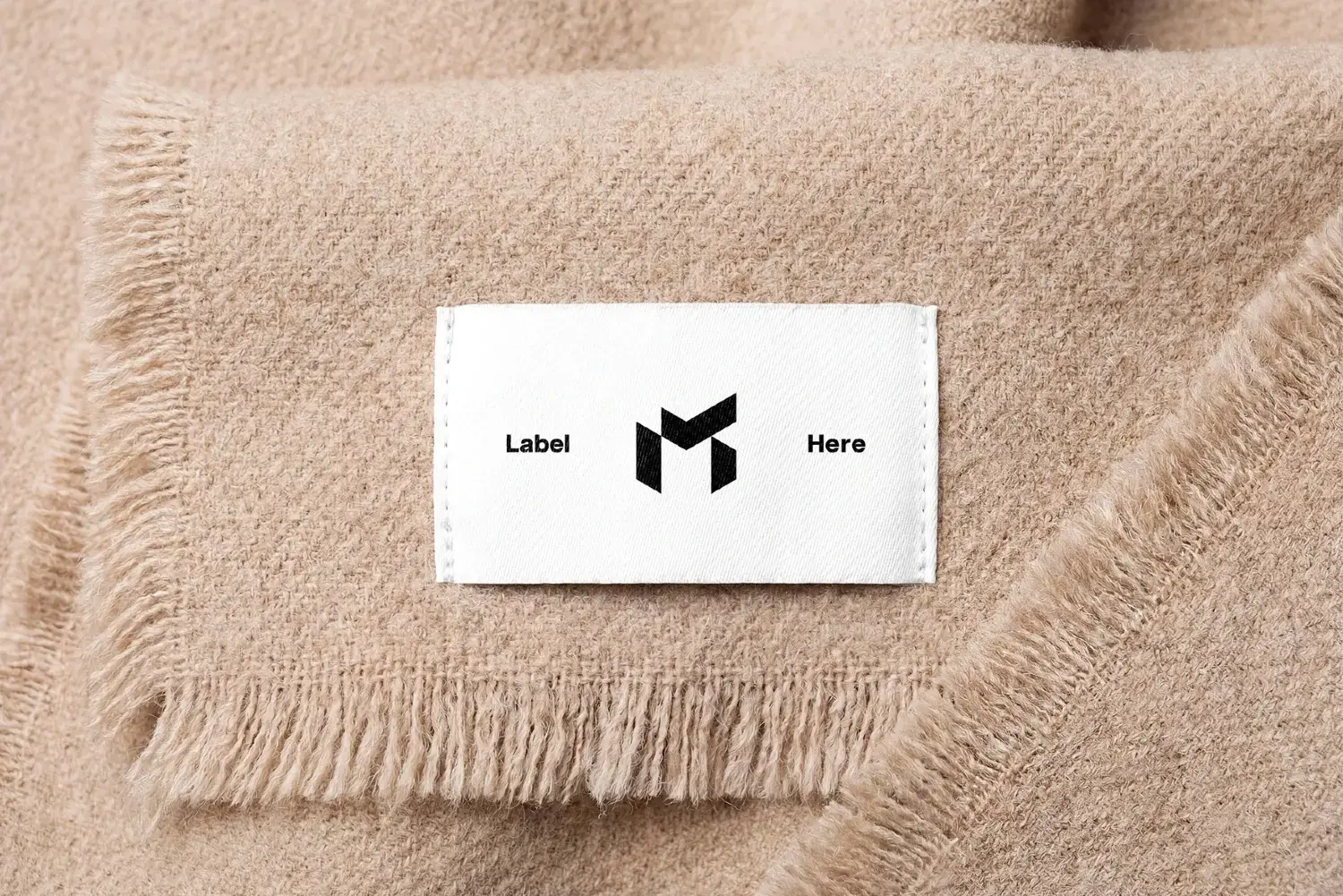 Wool Works Label Wool Scarf Label Mockup