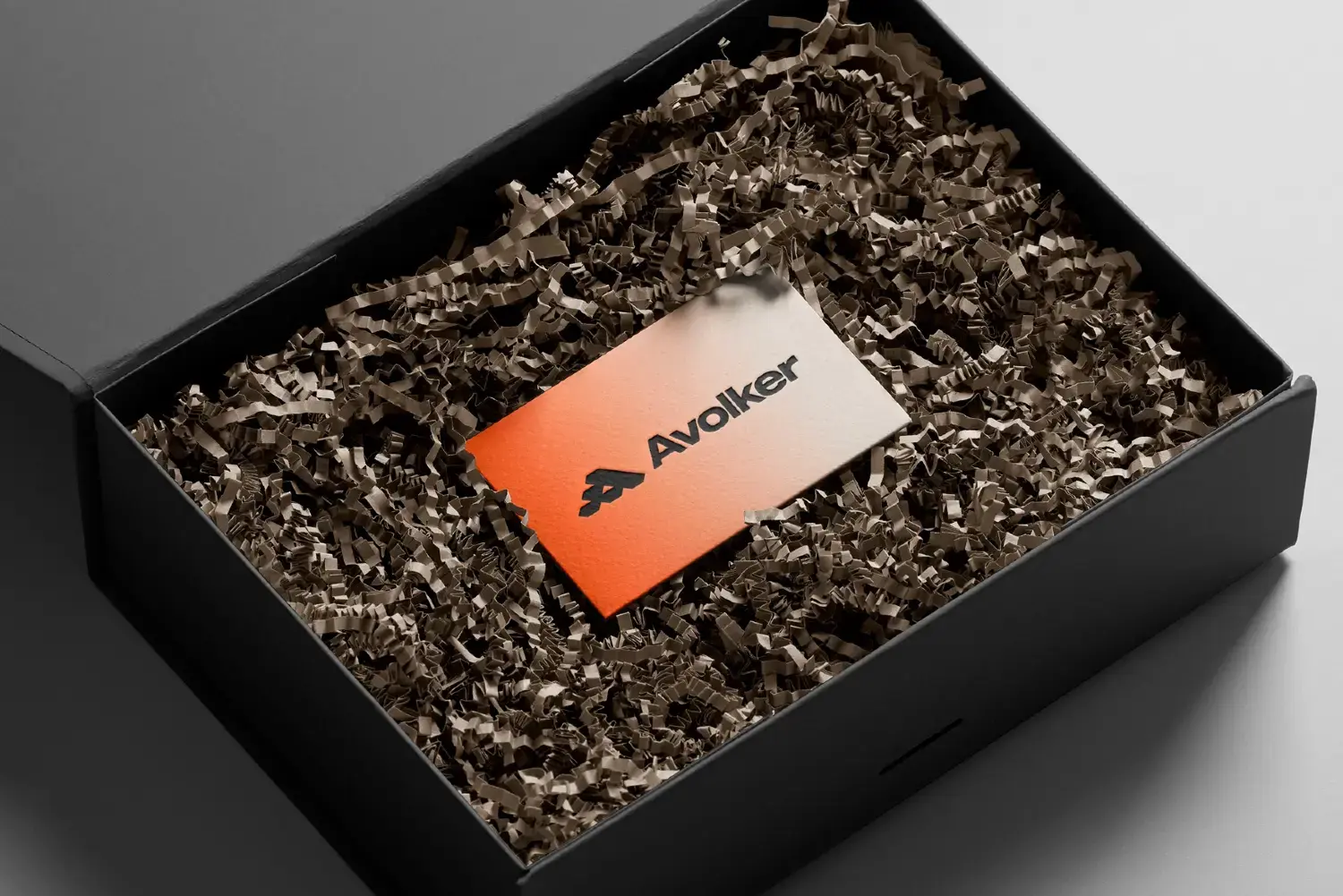 Crinkle Fill Gift Box & Card Mockup