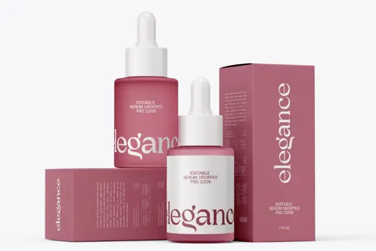 Cosmetic Serum Dropper Bottle Mockup