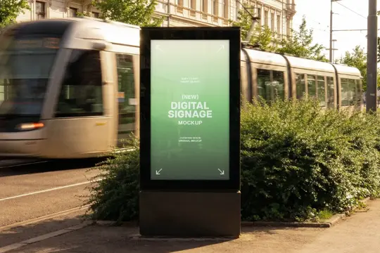 Outdoor Digital Signage Mockup / Information Display PSD