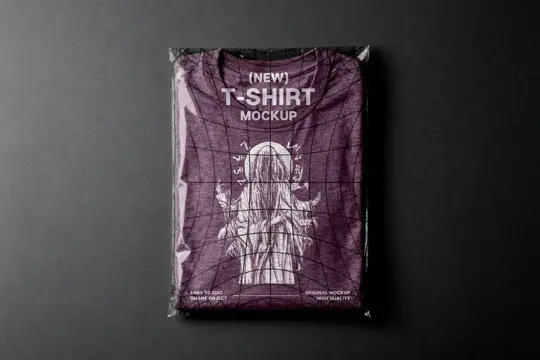 T-Shirt In Plastic Bag Mockup