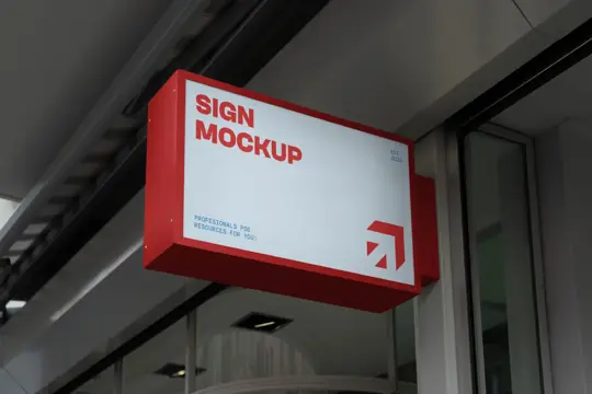 Free Sign attached to Elevation Mockup