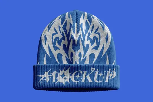 Knitted Beanie Hat Mockup