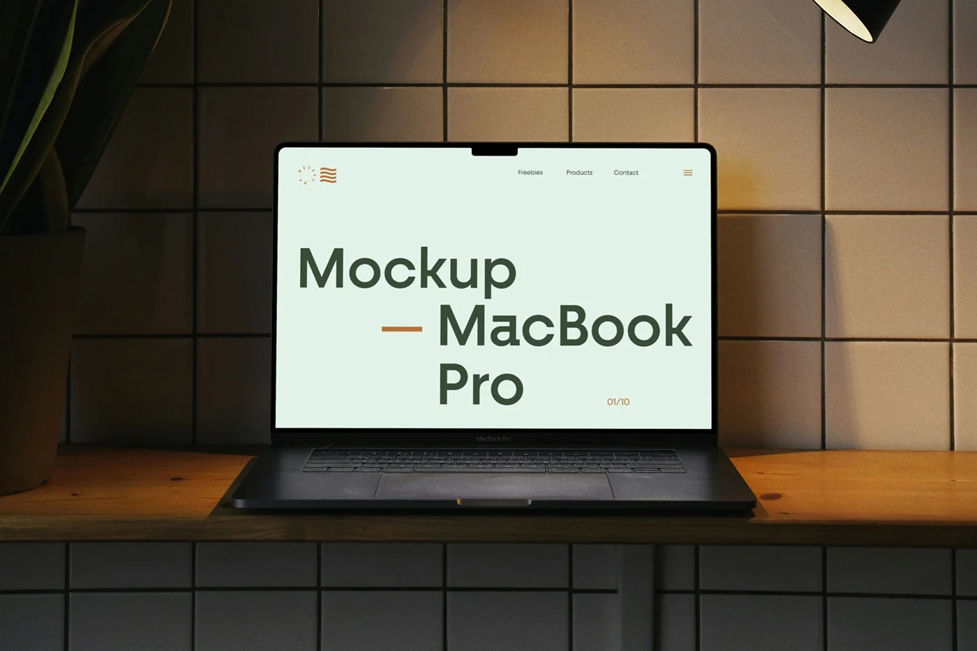 Free Front View MacBook 16 Pro Mockup