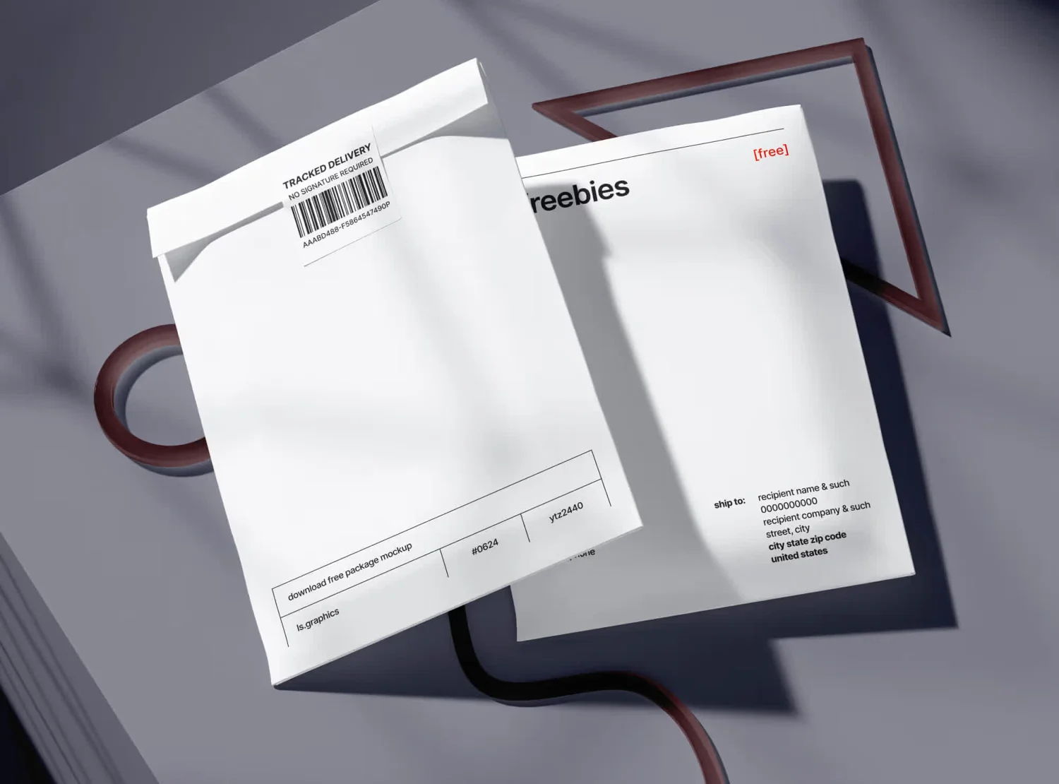 2 Paper Postal Packages Mockup