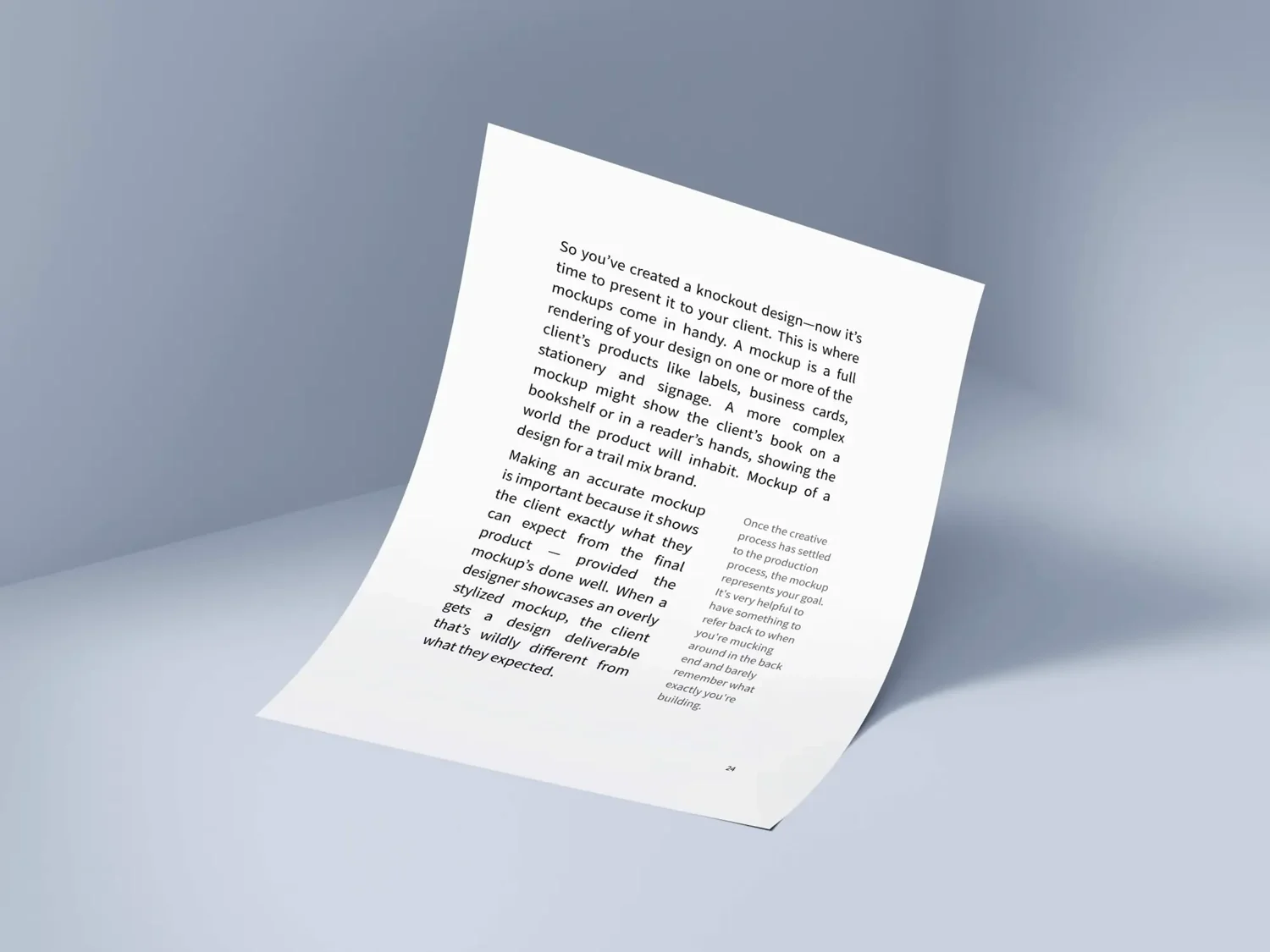 Free A4 Paper Sheet PSD Mockup