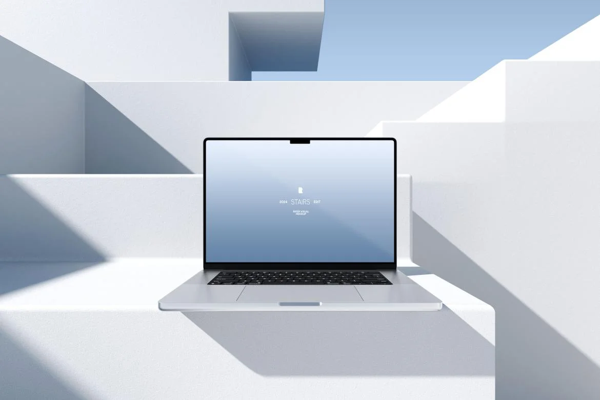 MacBook Pro 16 - Stairs Series Free Mockup