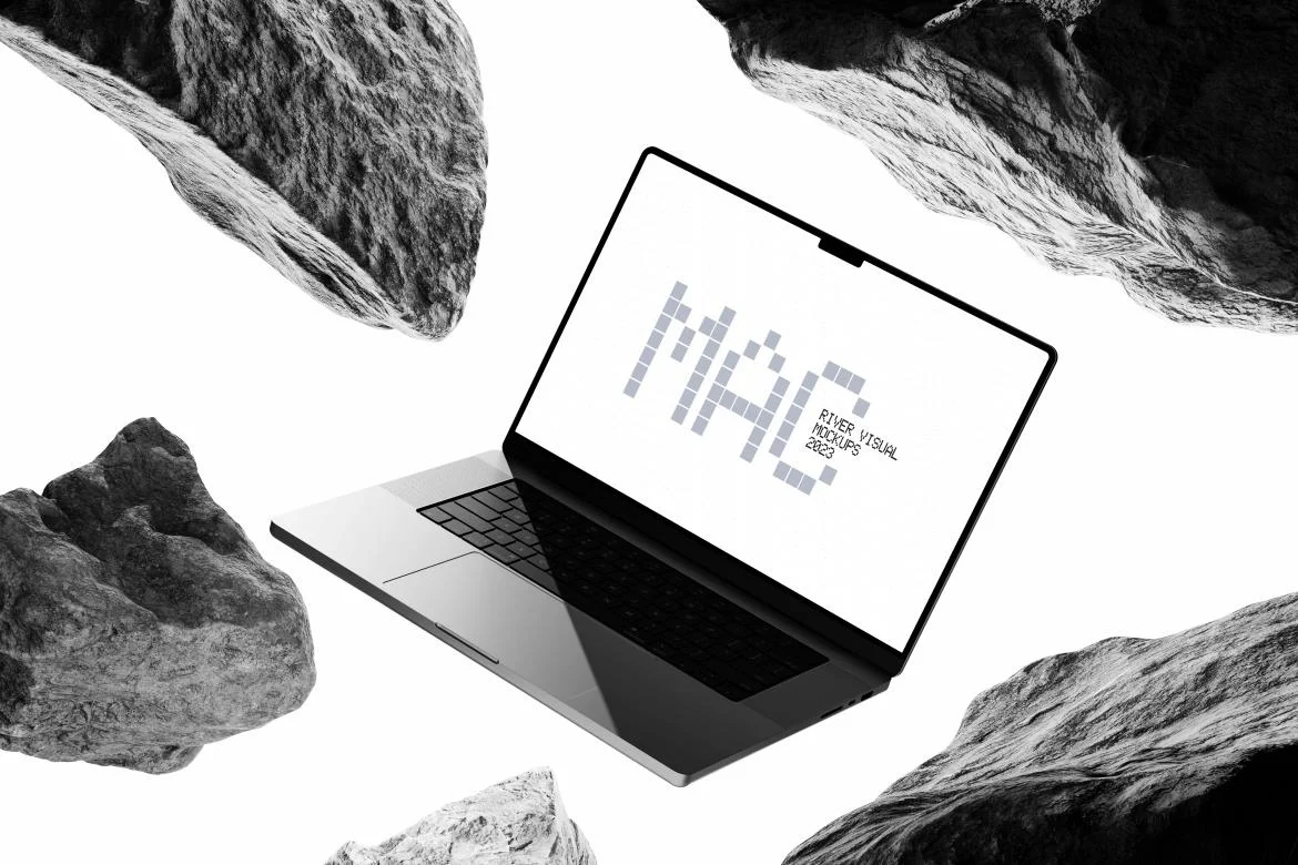 Asteroid Rock MacBook 16 Pro Mockup