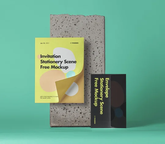 Envelope PSD Stationery Mockup Scene