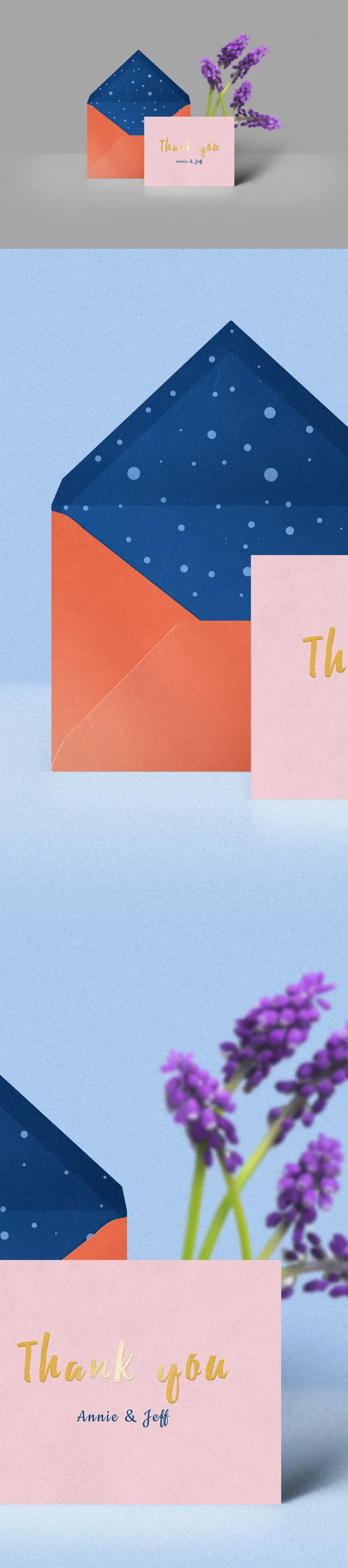 Thank You Card & Envelope Mockup