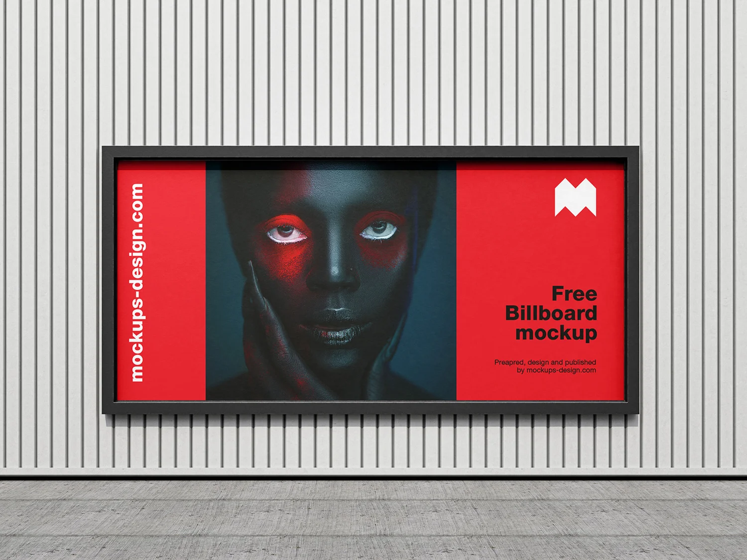 Billboard On A Corrugated Sheet Mockup