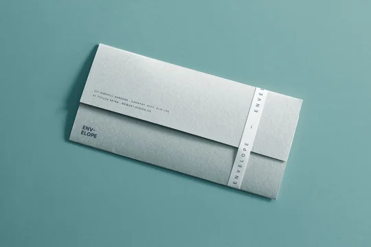 Envelope With Ribbon Mockup