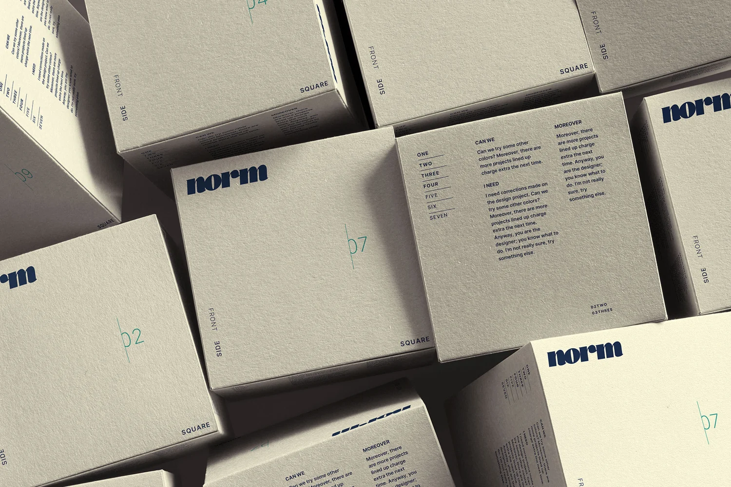 Scattered Square Boxes Mockup