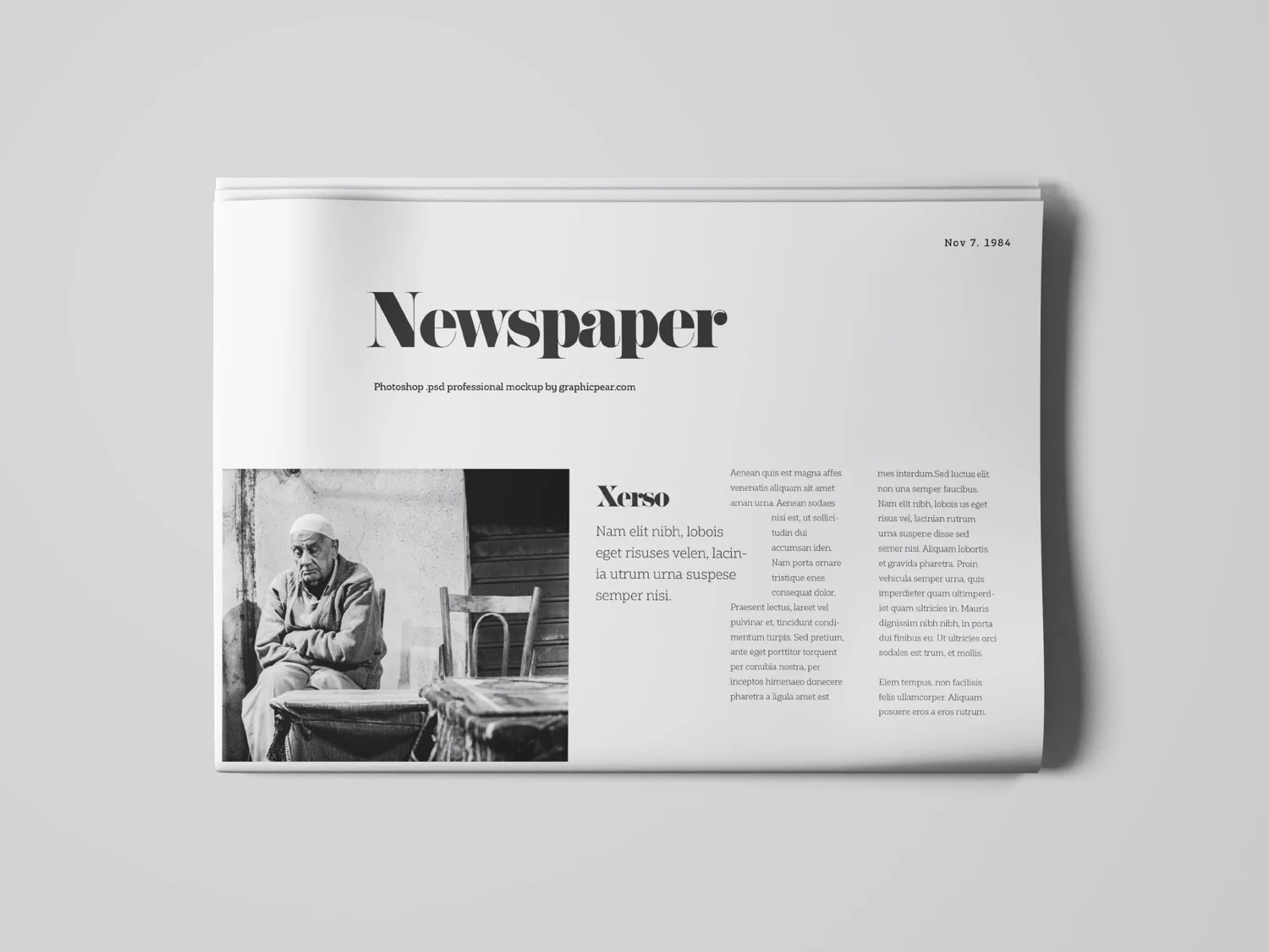 See Front Paper Newspaper Top View Mockup