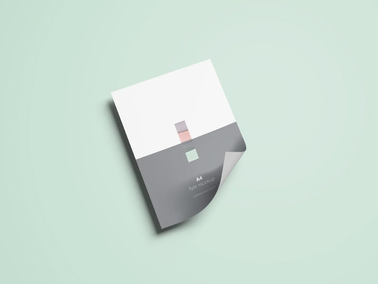 Curved Free A4 Flyer Mockup