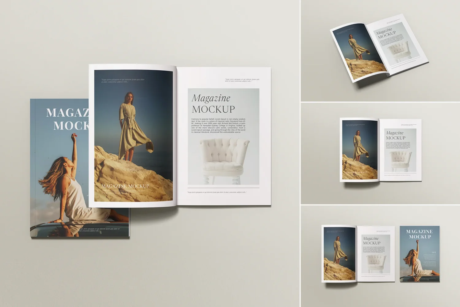 Realistic A4 Magazine Mockup