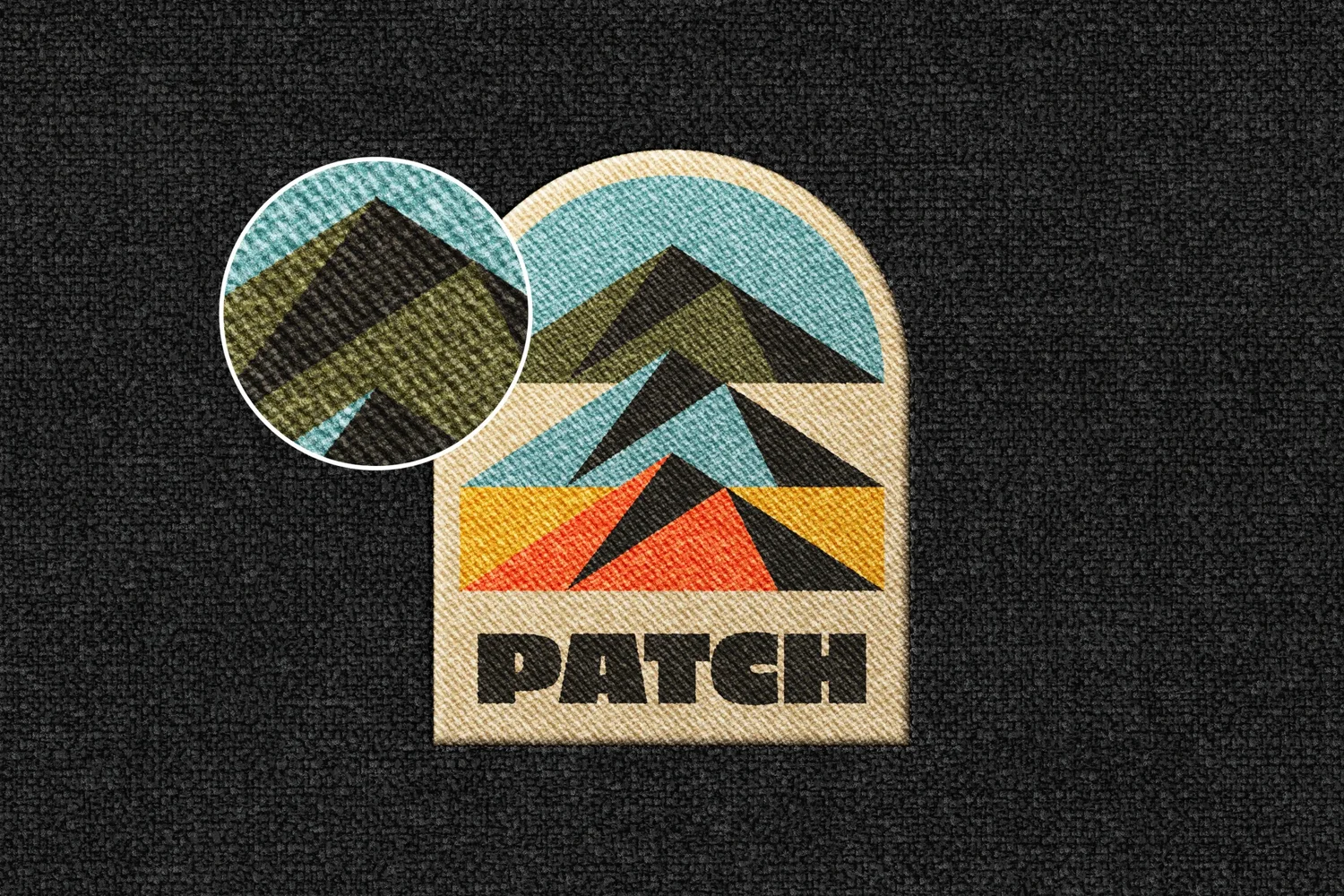 Embroidery Patch PSD Mockup