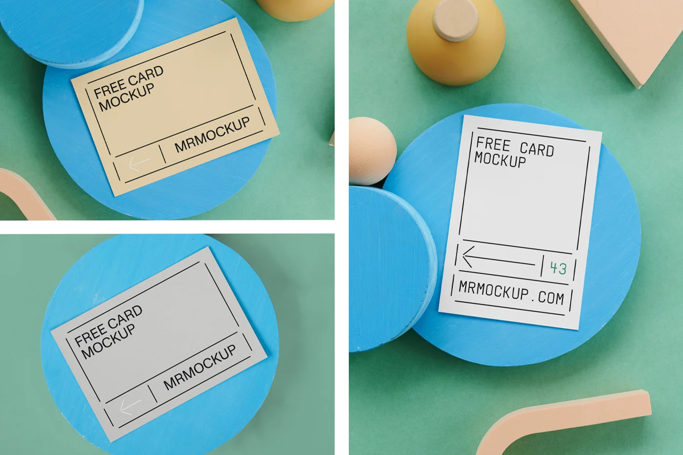 Cards On Circle Block Mockup