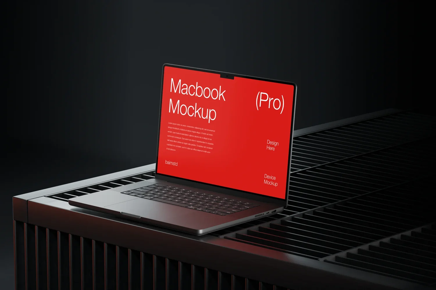 MacBook Mockup, Realistic 3D Scene