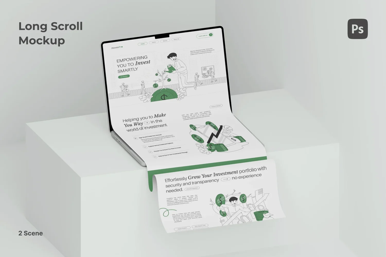 Long Scroll Extended Screen Mockup