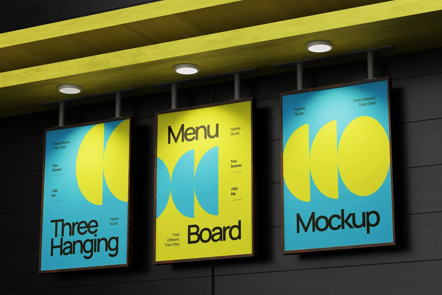 3 Hanging A2 Menu Board Mockup 003