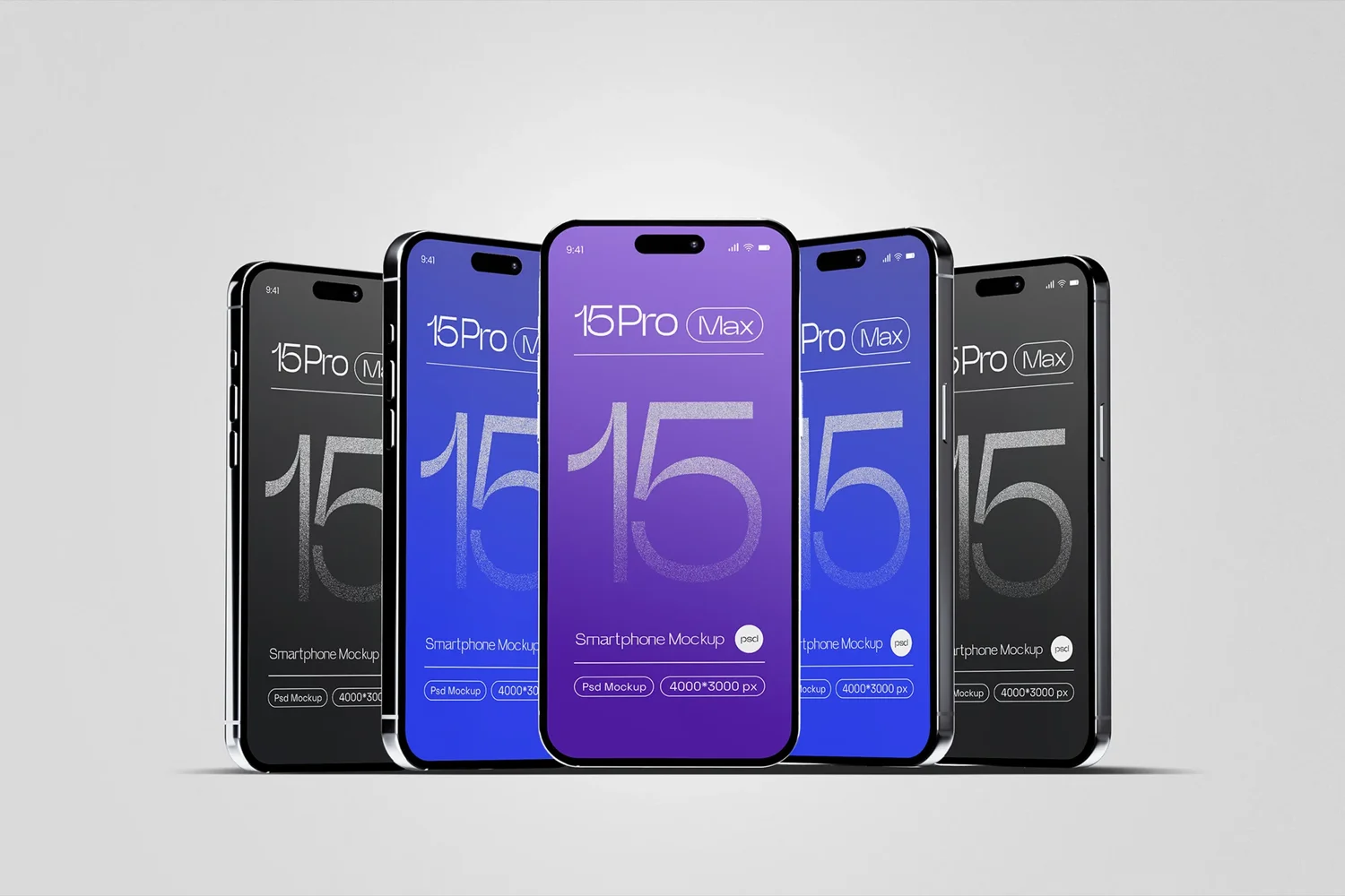 iPhone 15 Pro Max Smartphone Screen Mockup