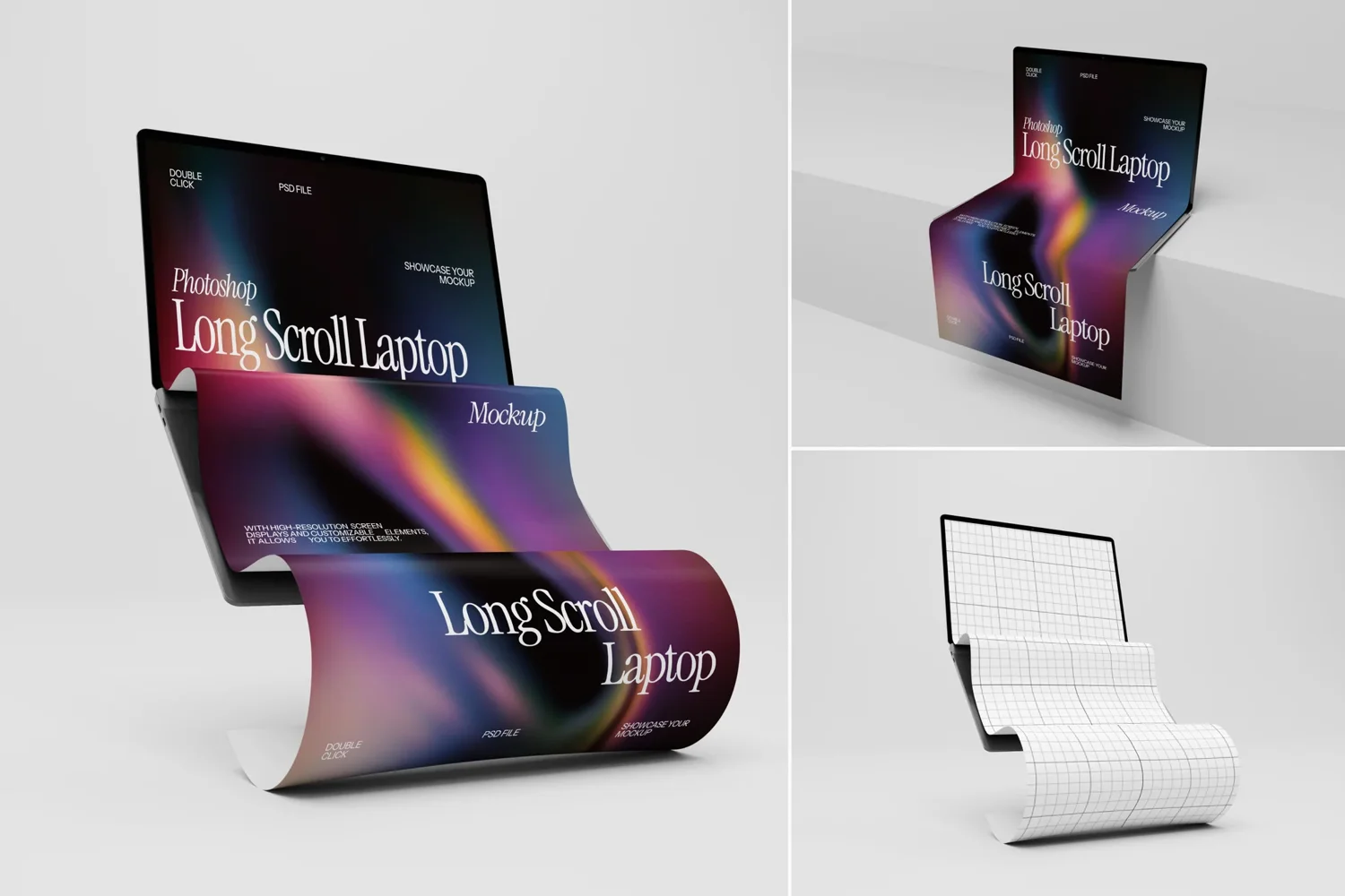 Long Scroll Laptop Mockup