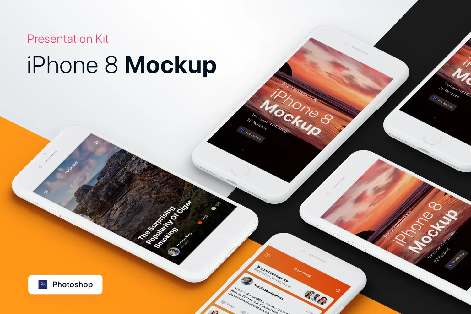 Material Showcase Ios Presentation Kit - iPhone Showcase Mockup