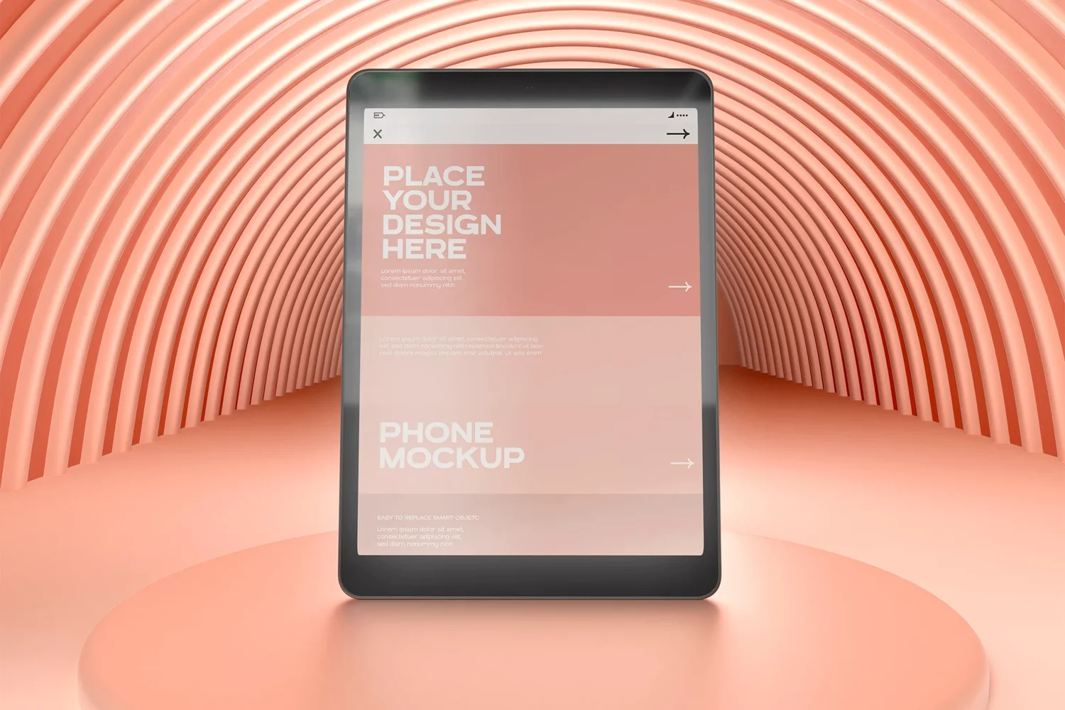 Front View Of Tablet Mockup