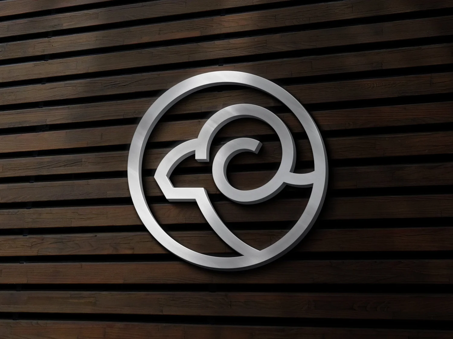 Silverscript Icon Silver Sign Logo Mockup