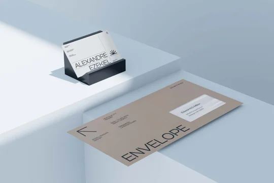 Windowed Envelope Mockup & Business Card