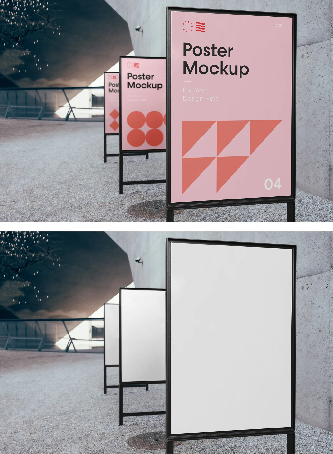 Triple Poster Mockup