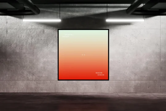 Square Digital Display Mockup