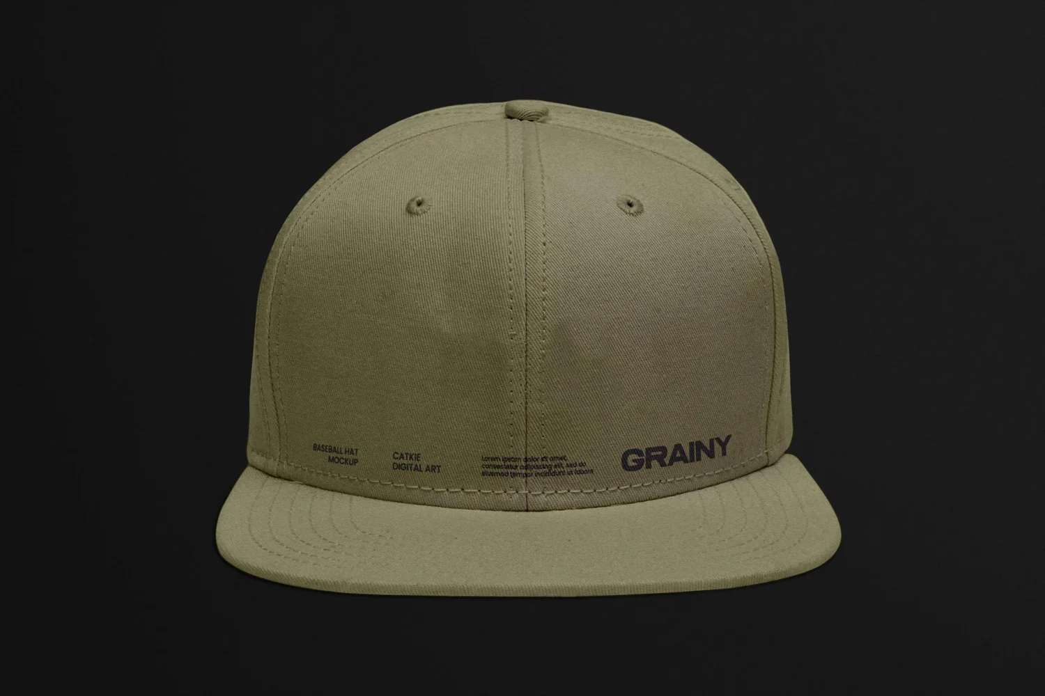 Front View Snapback Cap Mockup