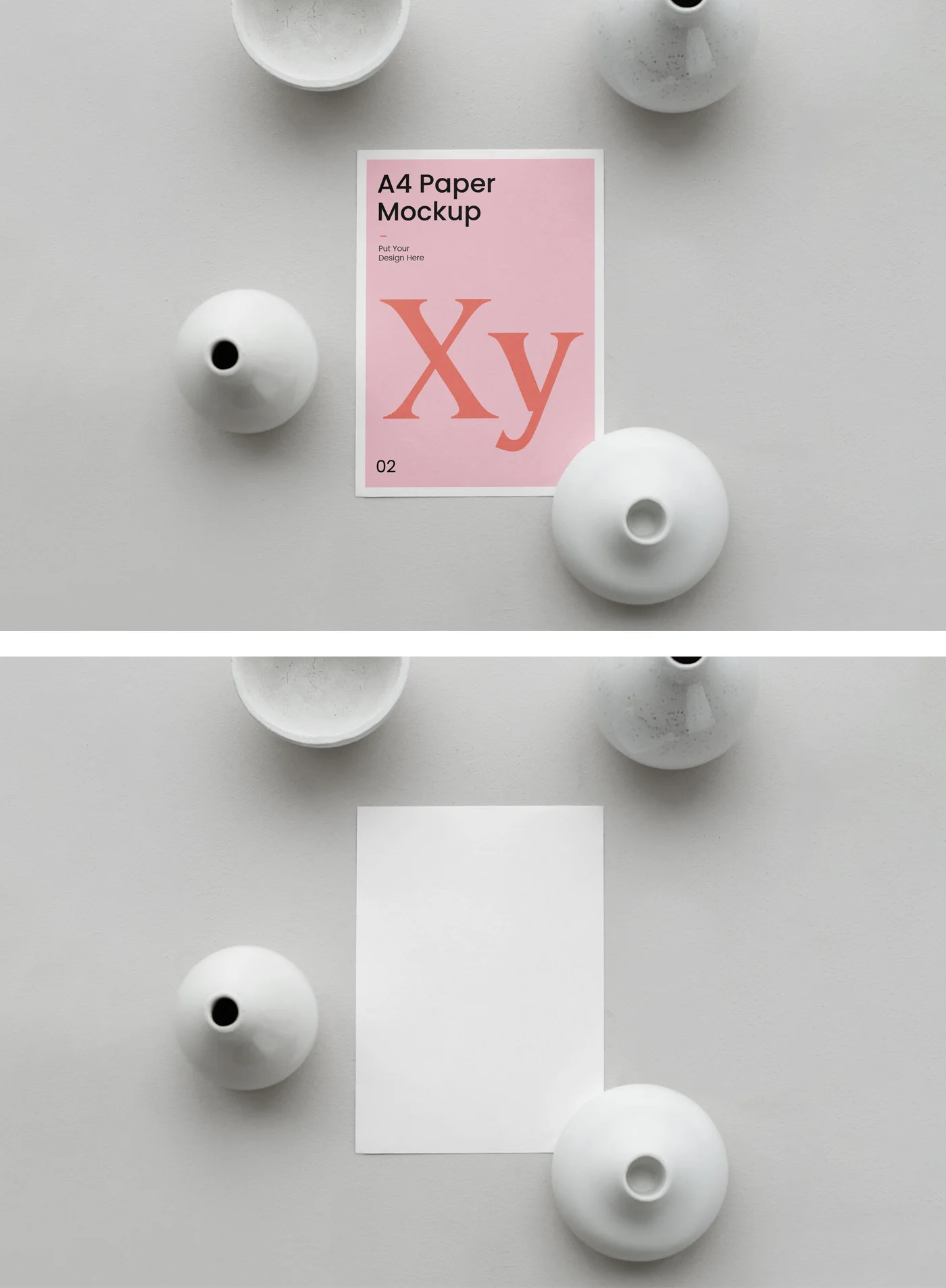Top View Free A4 Paper Mockup
