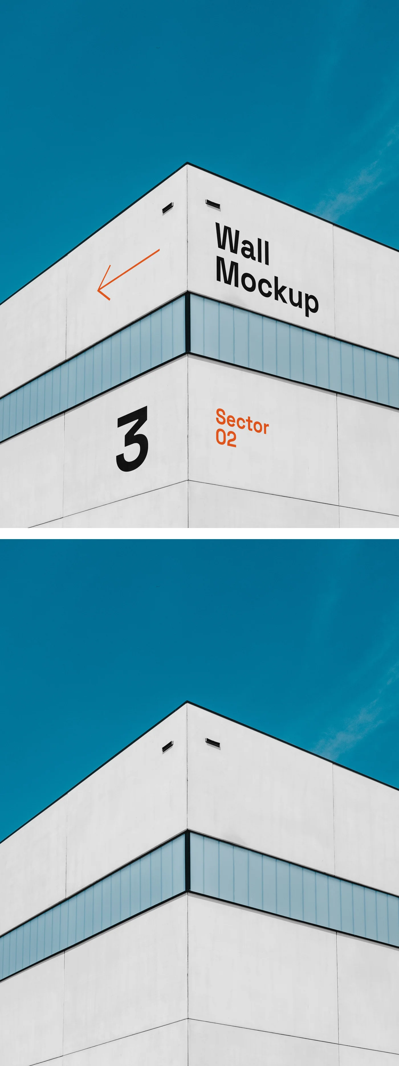 Free Building Wall Mockup / Skyline Scene