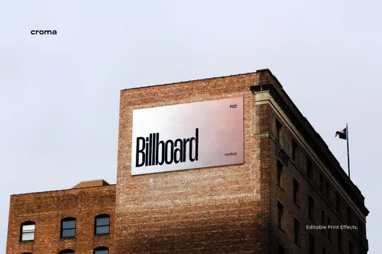 Brick Building City Billboard Mockup