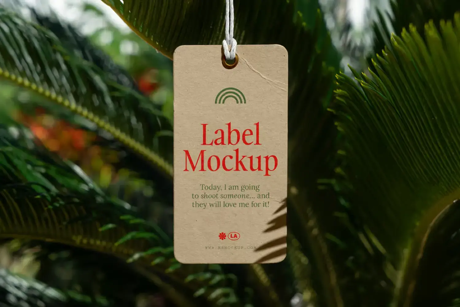 Front View Hanging Label Mockup