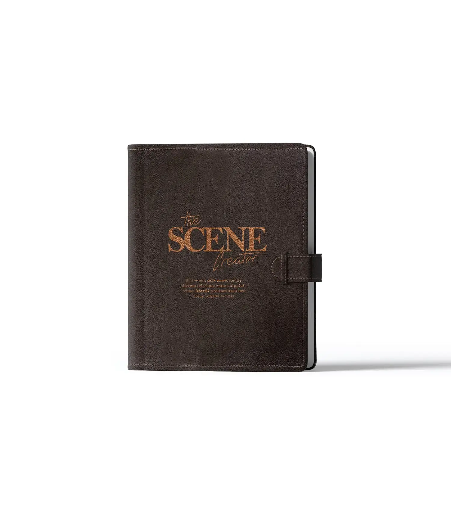 Closed Brown Notepad Mockup Front View