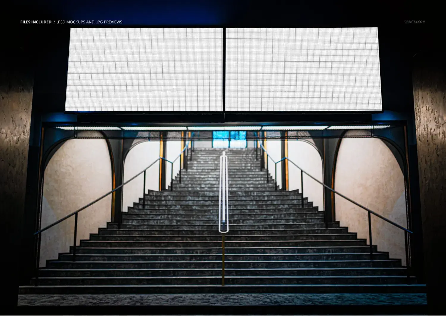 Underground Subway Billboard Advertising PSD Mockup
