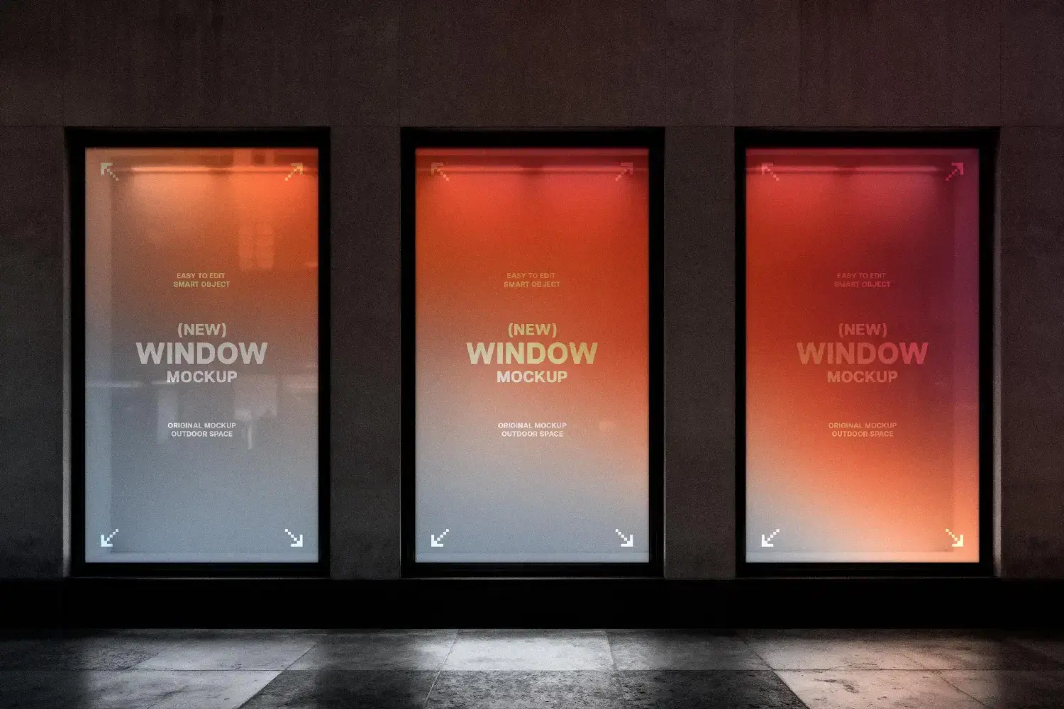 Backlit Storefront Window Glowing Storefront Windows Mockup